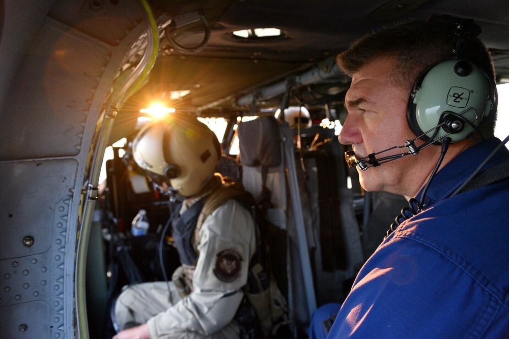 Coast Guard, Customs and Border Protection conduct flyovers in Beaumont, Texas