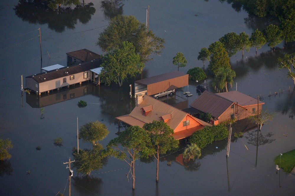 Coast Guard, Customs and Border Protection conduct flyovers in Beaumont, Texas