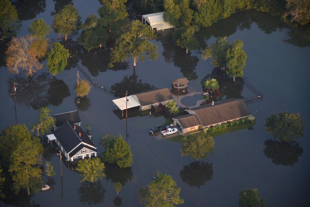 Coast Guard, Customs and Border Protection conduct flyovers in Beaumont, Texas