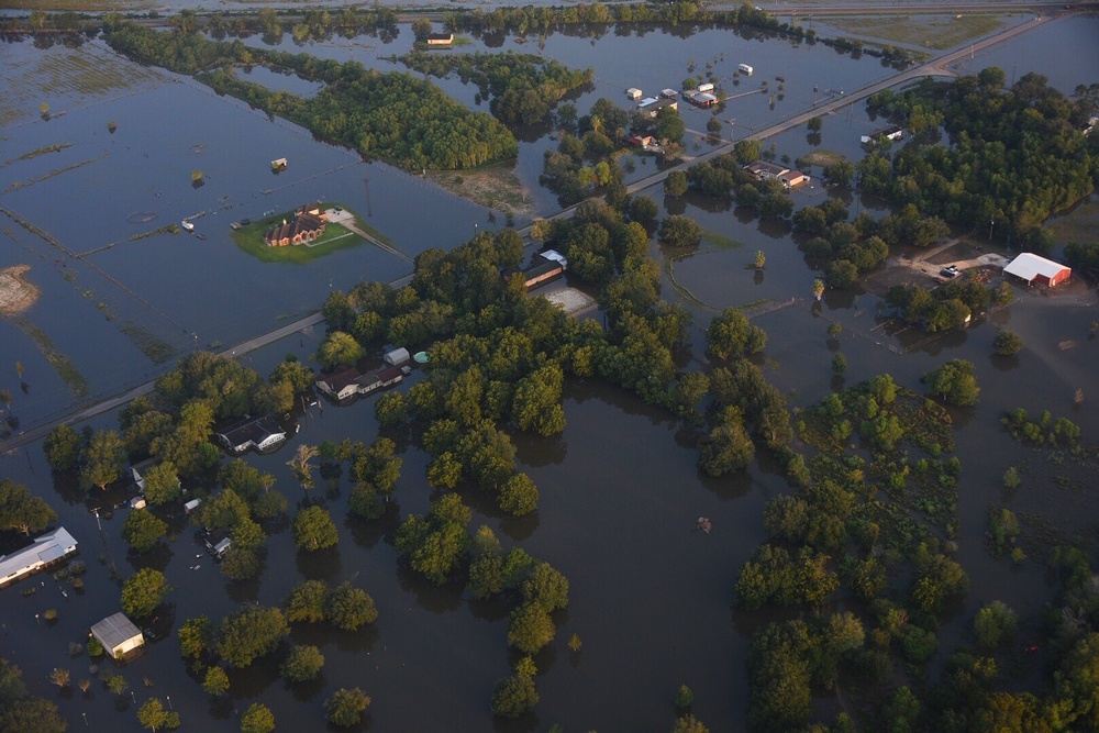 Coast Guard, Customs and Border Protection conduct flyovers in Beaumont, Texas