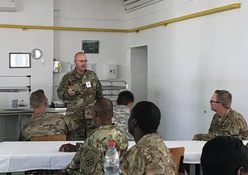 Army National Guard Chaplain holds service at the Joint National Training Center