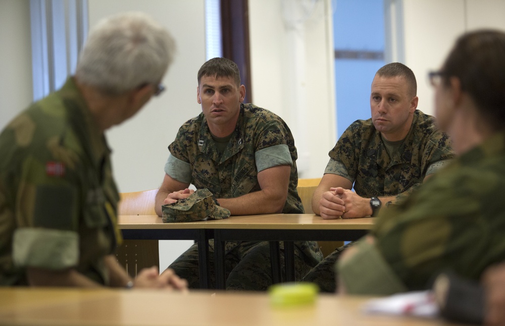 Chief of Defence Staff Norway visits Marine Rotational Force Europe Marines