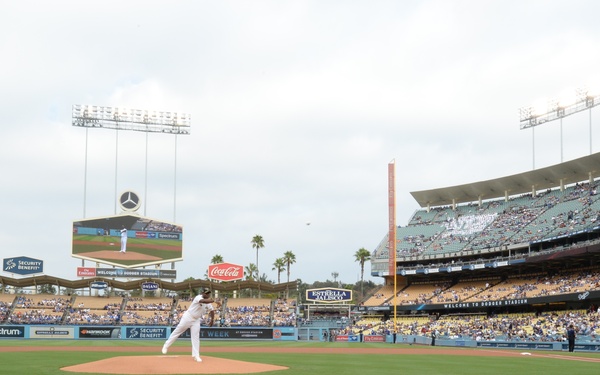 Dewey CO Throws First Pitch at LA Dodgers Game
