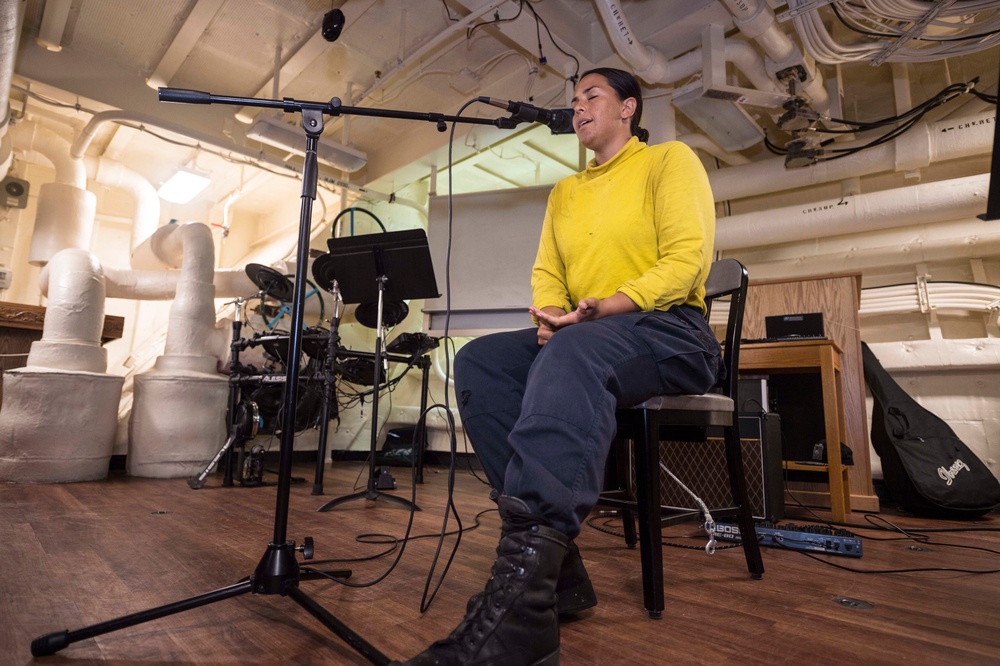 USS Green Bay holds Green Bay's Got Talent for Tiger Cruise