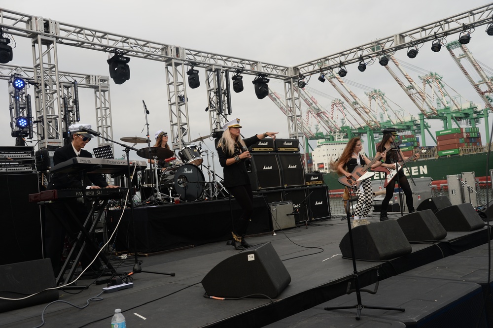 UFO Tribute band &quot;2 Hot 2 Handle&quot;performs at the Battle Ship Iowa Museum during Fleet Week 2017