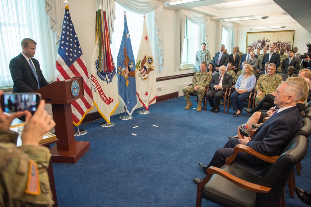 SD formally swears in the 33rd Under Secretary of the Army