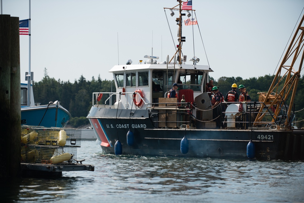 Coast Guard Aids to Navigation Team Southwest Harbor works off Maine coast