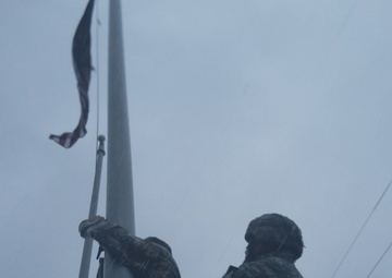 Soldiers attempt to retrieve flag