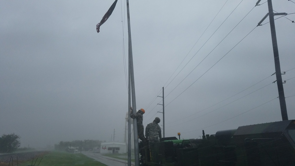 Soldiers try to recover flag