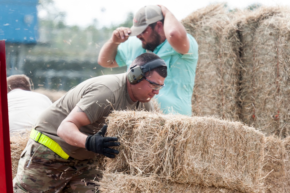 ARNG delivers hay to landlocked livestock