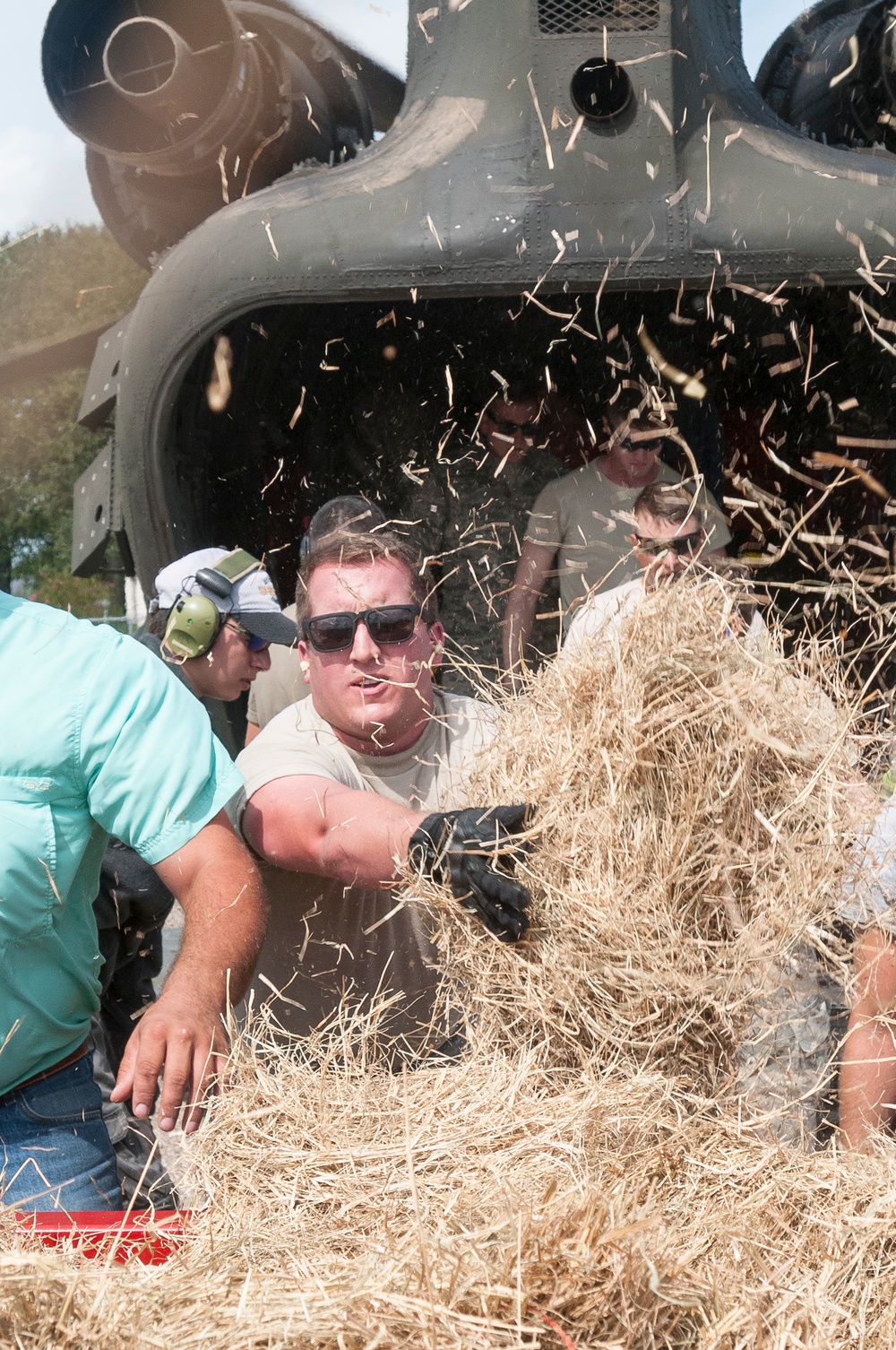 ARNG delivers hay to landlocked livestock