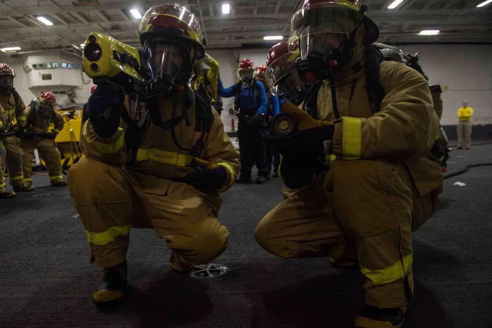 Sailors Conduct Firefighting Drill