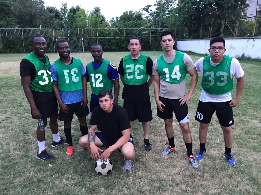 3ABCT Soldiers take on multinational soccer game