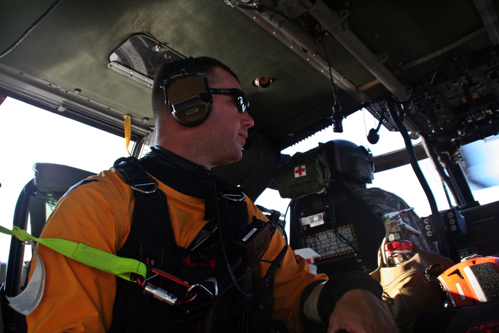 Members of the Texas Army National Guard conduct air missions in support of operations for Hurricane Harvey.