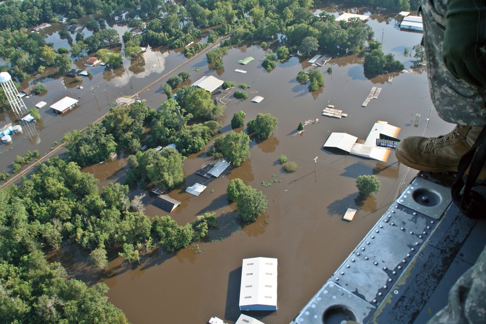 Members of the Texas Army National Guard conduct air missions in support of operations for Hurricane Harvey.