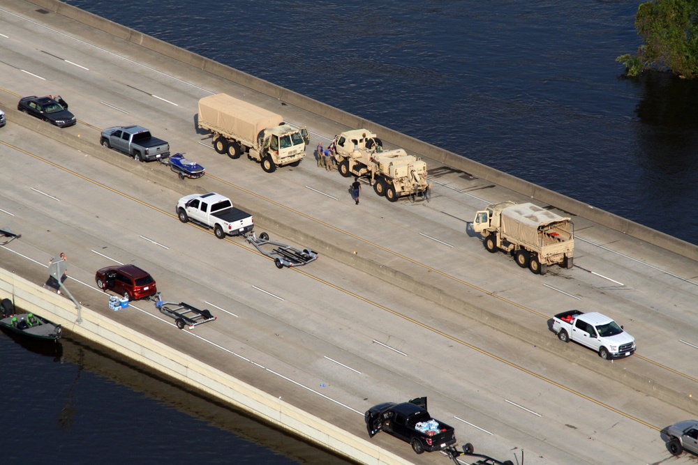 Members of the Texas Army National Guard conduct air missions in support of operations for Hurricane Harvey.