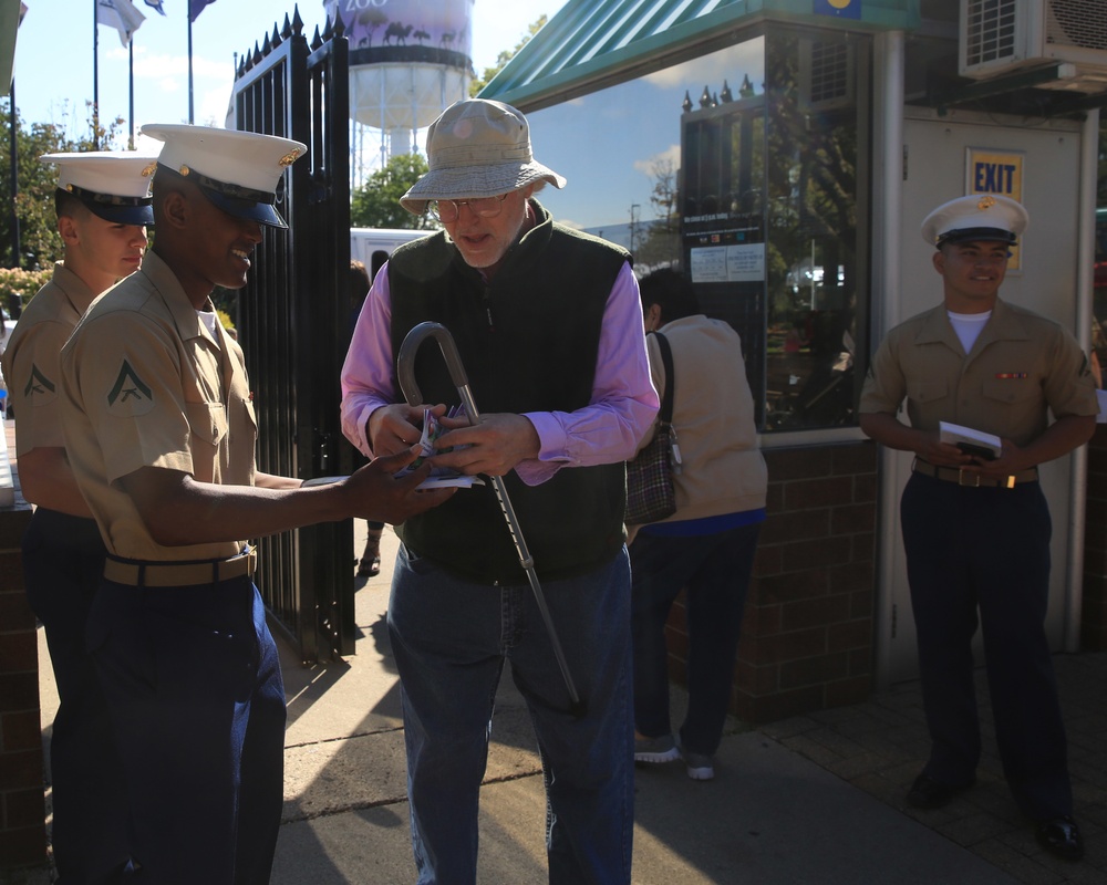 Marines and Sailors Greet Attendees of Senior Day at the Zoo during Marine Week Detroit