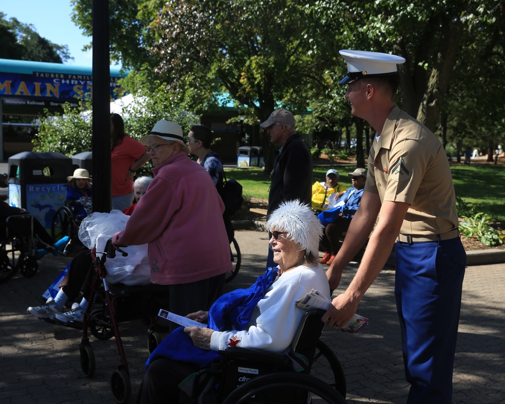 Marines and Sailors Greet Attendees of Senior Day at the Zoo during Marine Week Detroit