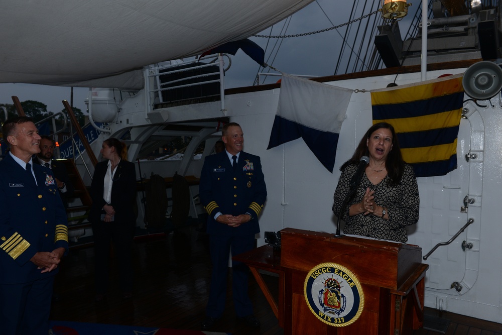 Coast Guard Barque Eagle hosts 75th Anniversary of the Battle of Guadalcanal event, tours in Alexandria, Va.
