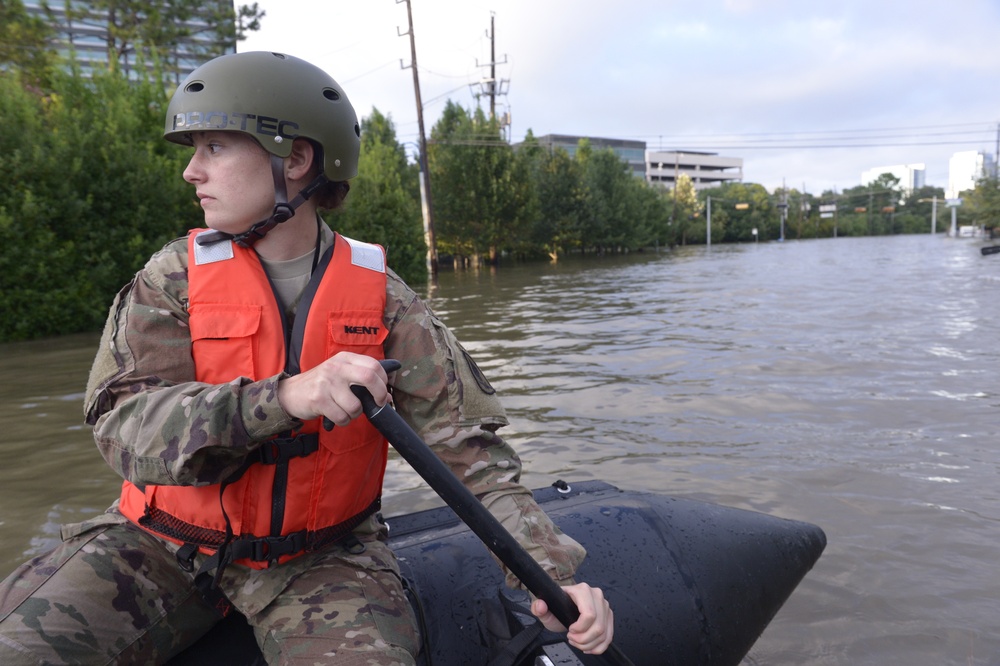 Texas Guardsmen Conduct Water Reconnaissance in Katy
