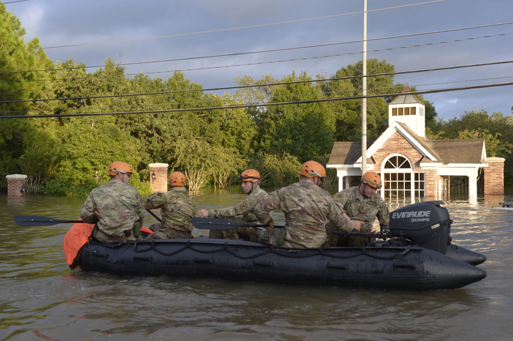 Texas Guardsmen Conduct Water Reconnaissance in Katy
