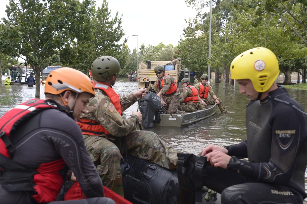 Texas Guardsmen Conduct Water Reconnaissance in Katy
