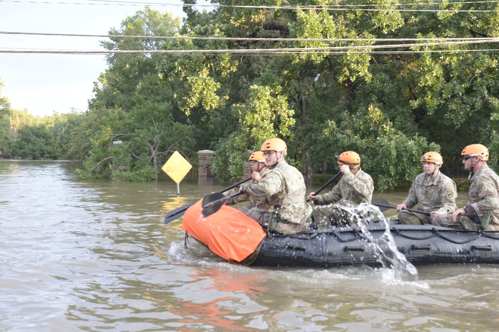 Texas Guardsmen Conduct Water Reconnaissance in Katy