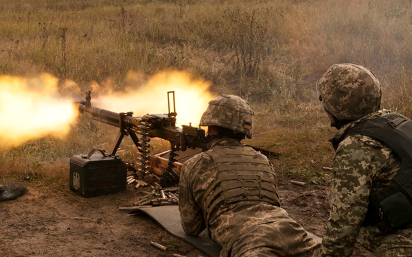 DshK training at a high rate in Ukraine