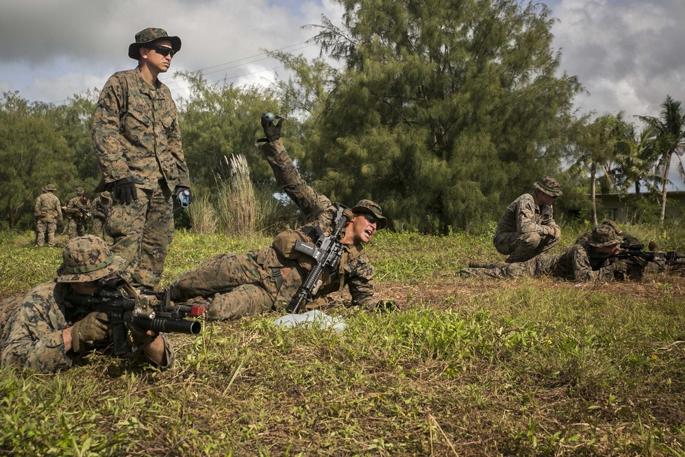 31st MEU Marines train with smoke, fire and grenades in Guam