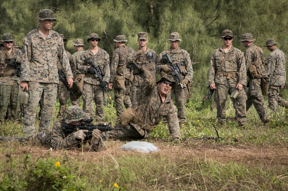 31st MEU Marines train with smoke, fire and grenades in Guam