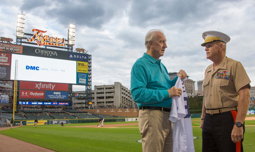 CMC Throws the First Pitch at Detroit Tigers Baseball Game