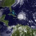 GOES satellite image from the Naval Research Laboratory  Hurricane Irma in the Caribbean Sea and Hurricanes Jose in the Atlantic Ocean and Katia in the Gulf of Mexico