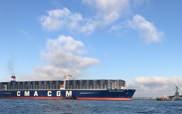 Coast Guard welcomes largest container ship to pass under new Bayonne Bridge