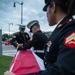 U.S. Marines sound the colors and taps in the evening