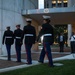 U.S. Marines sound the colors and taps in the evening