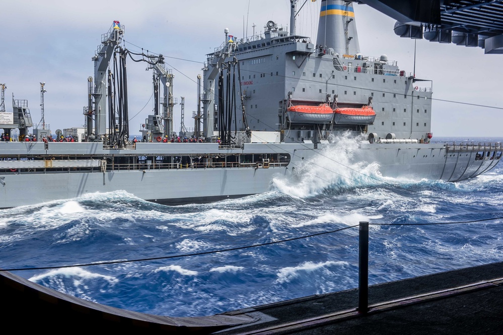 Stennis conducts a replenishment-at-sea.