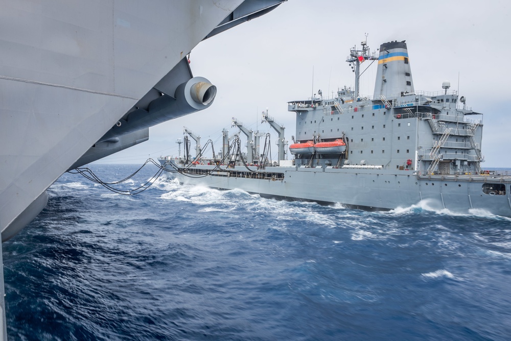 Stennis conducts a replenishment-at-sea.