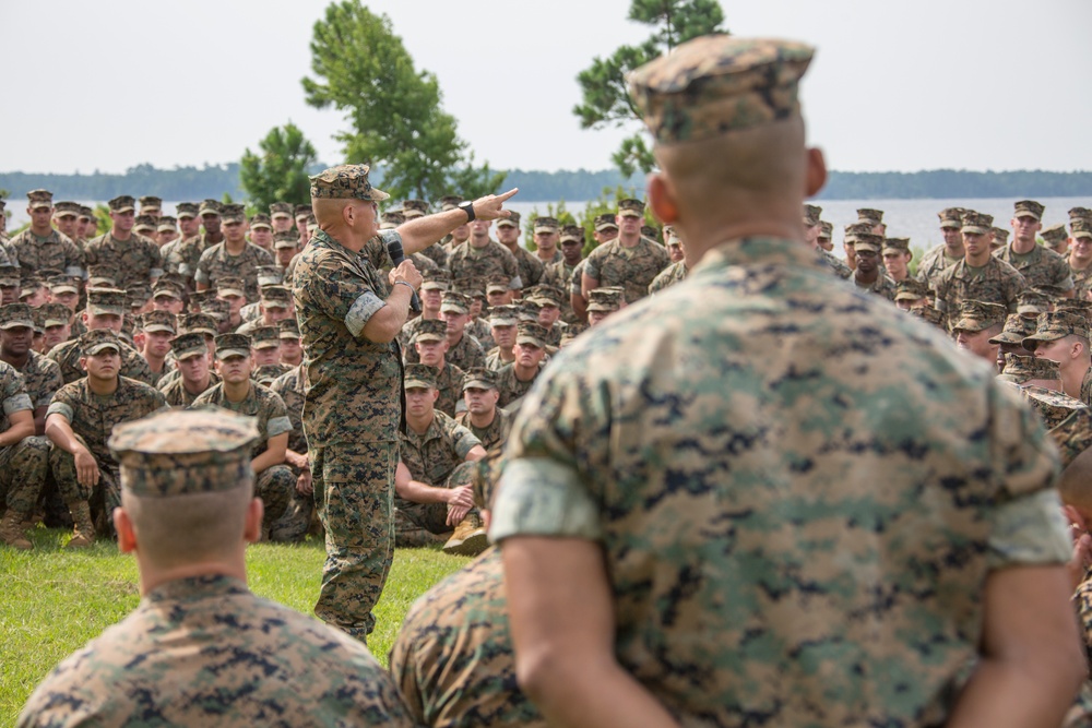 CMC Speaks to Marines at MCB Camp Lejeune