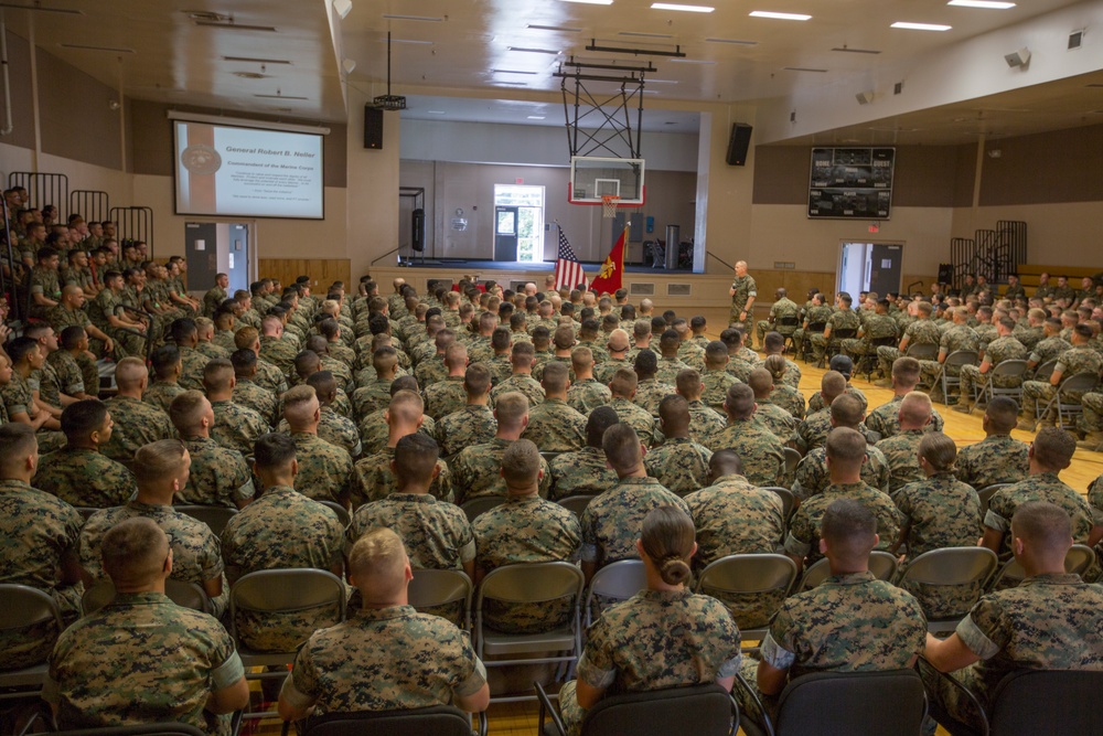 CMC Speaks to Marines at Camp Johnson
