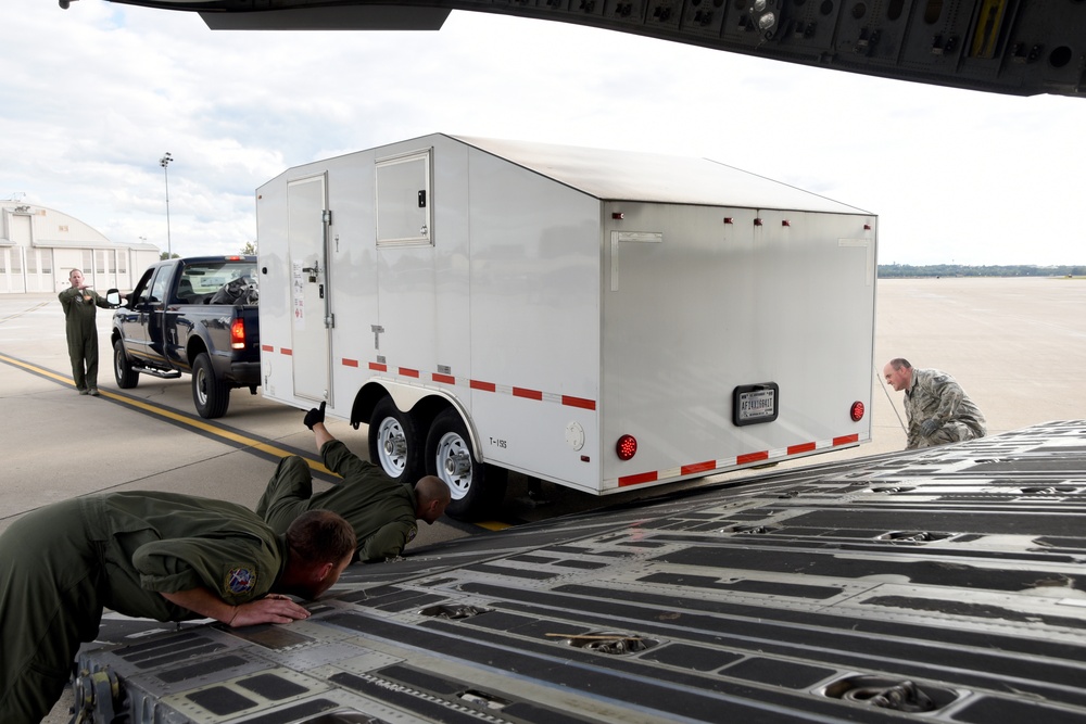 269th Combat Communications Squadron prepares to deploy to St. Croix, U.S. Virgin Islands, in support of Hurricane Irma relief.