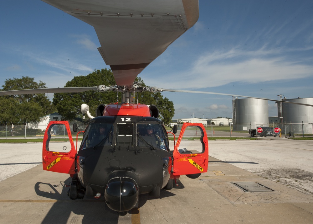 Coast Guard Air Station Clearwater evacuates air craft to New Orleans in preparation for Hurricane Irma