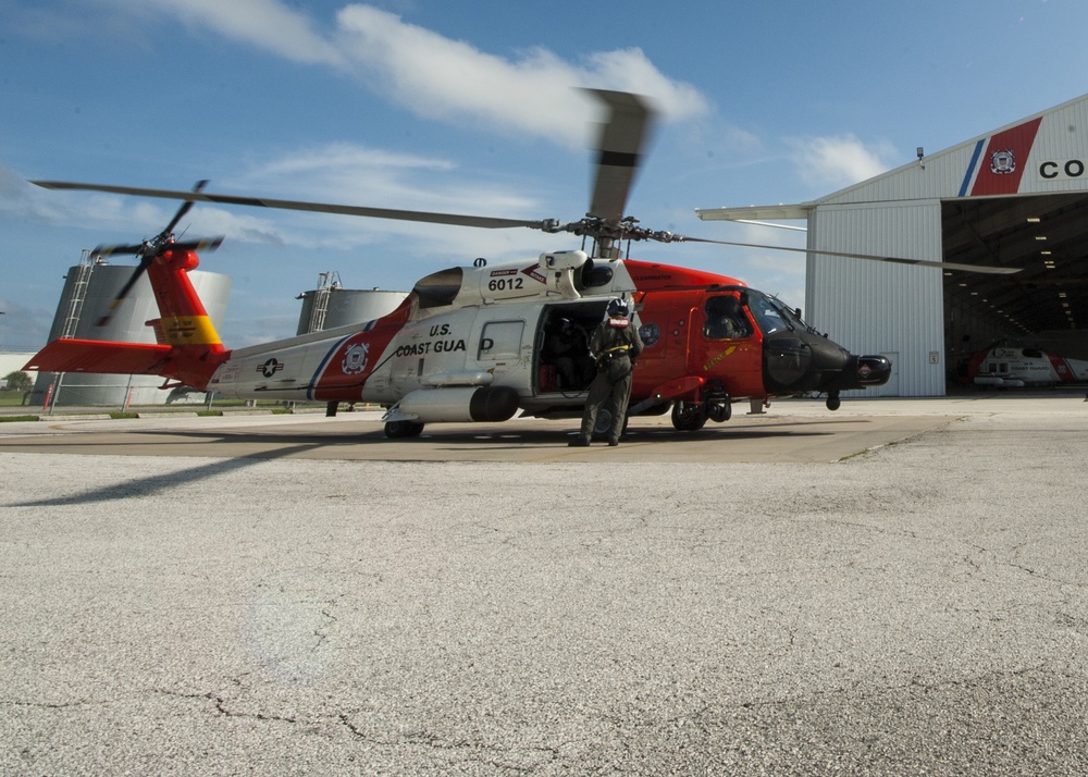 Coast Guard Air Station Clearwater evacuates air craft to New Orleans in preparation for Hurricane Irma