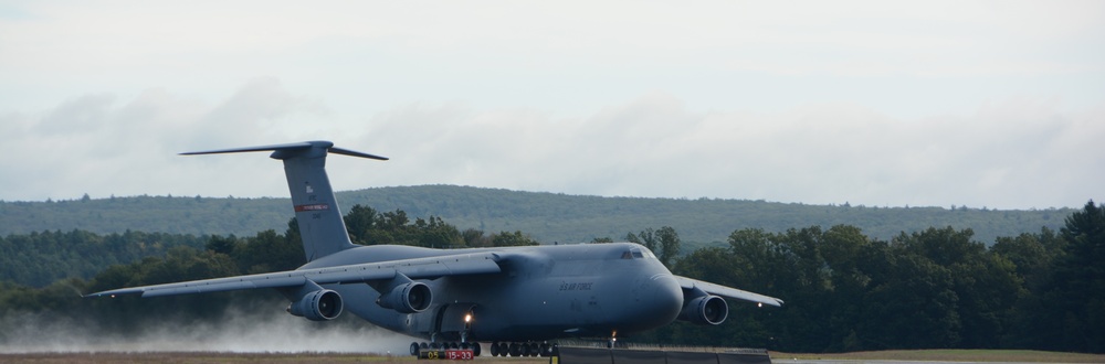 Final C-5A 0461 departure from Westover ARB