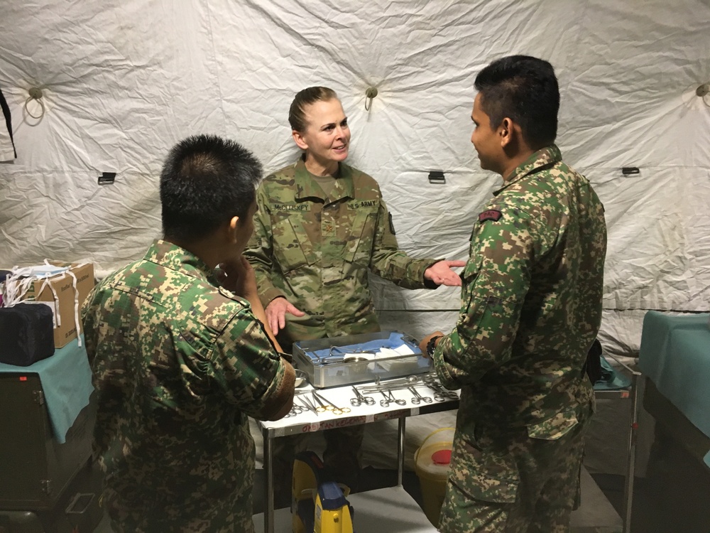 Maj. Beth McCluskey conducts nursing training