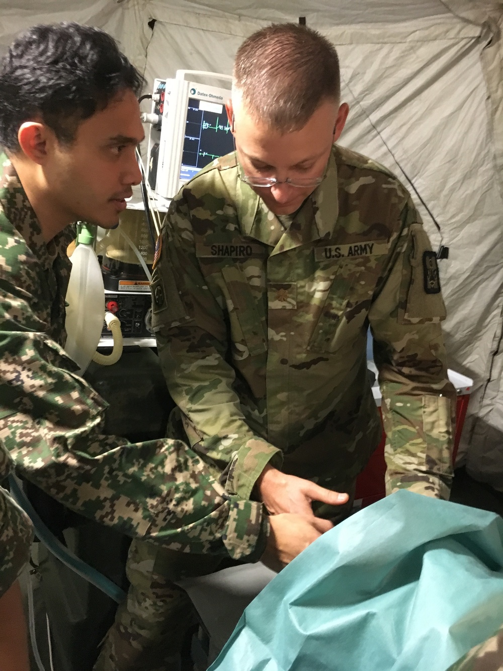 Maj. Timothy Shapiro conducts airway management training