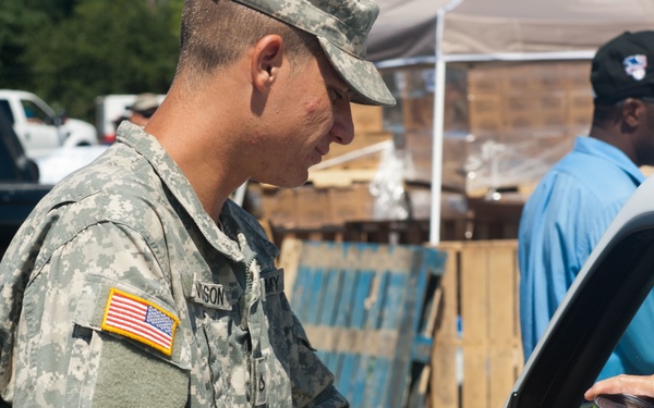 Oklahoma National Guardsmen support the Texas National Guard to help with Hurricane Harvey relief