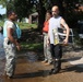 Texas National Guard Soldiers distribute food and supplies to stranded residents in Orange