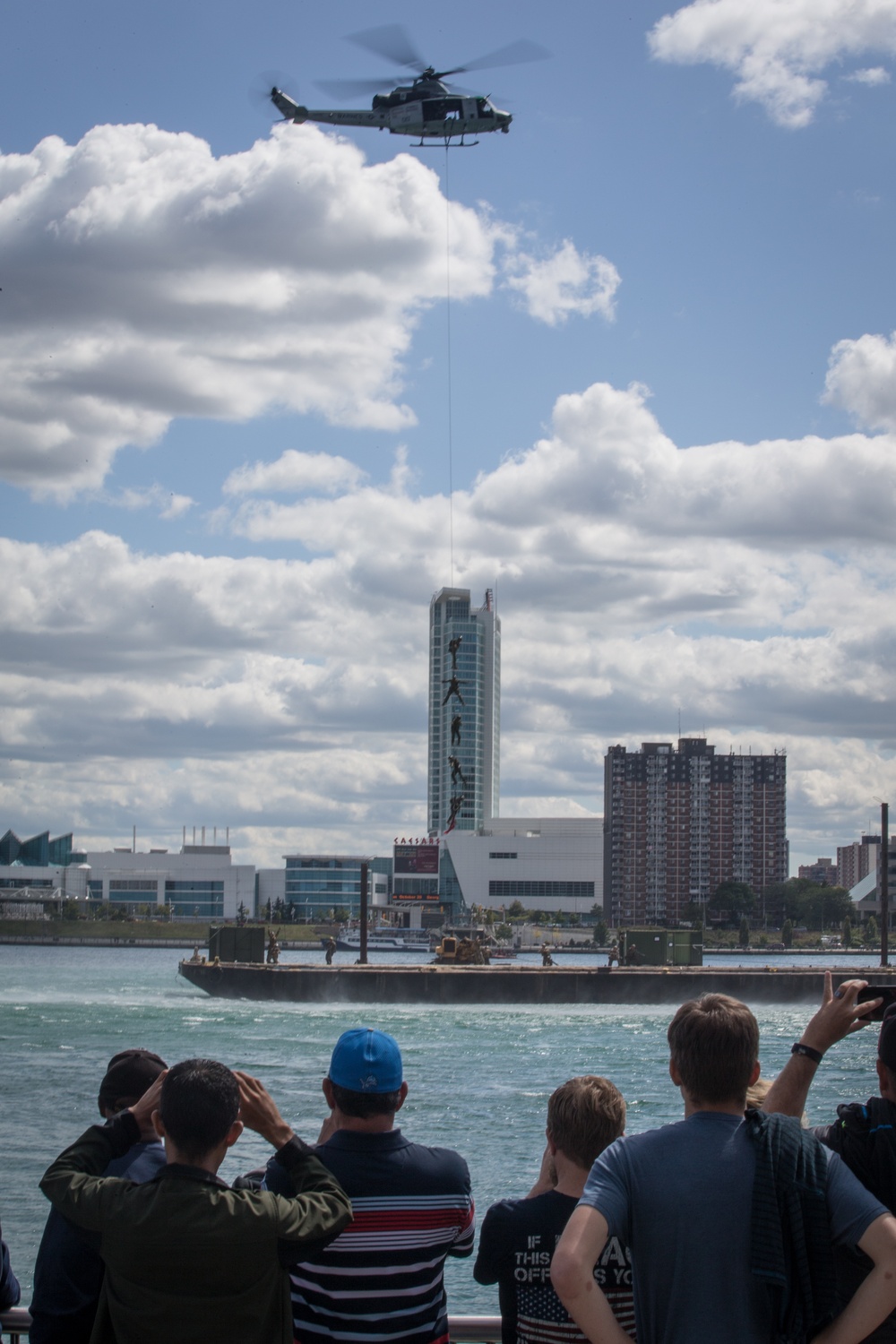 Detroit locals watch the MAGTF demonstration