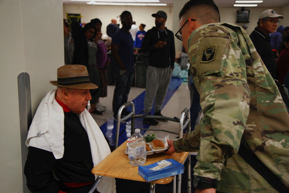 Florida National Guard Conduct Shelter Operations In Miami-Dade during Hurricane Irma