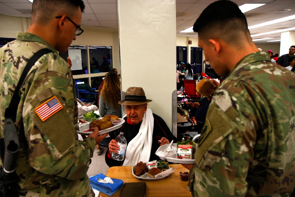 Florida National Guard Conduct Shelter Operations In Miami-Dade during Hurricane Irma